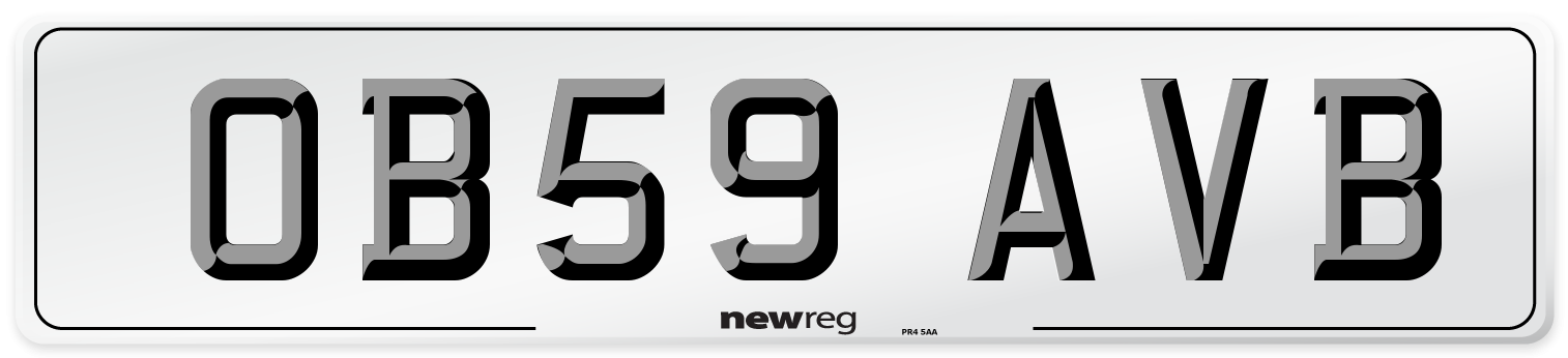 OB59 AVB Number Plate from New Reg
